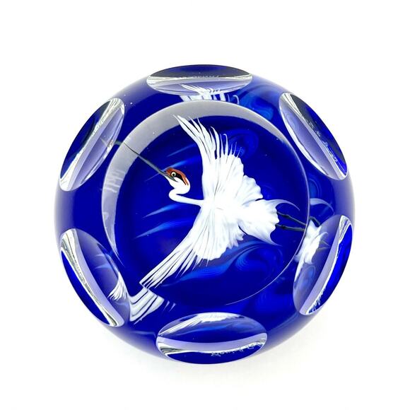 PAPERWEIGHT LUNDBERG STUDIOS DANIEL SALAZAR 1991 3.25" Magnum Rare Facetted - Picture 5 of 9